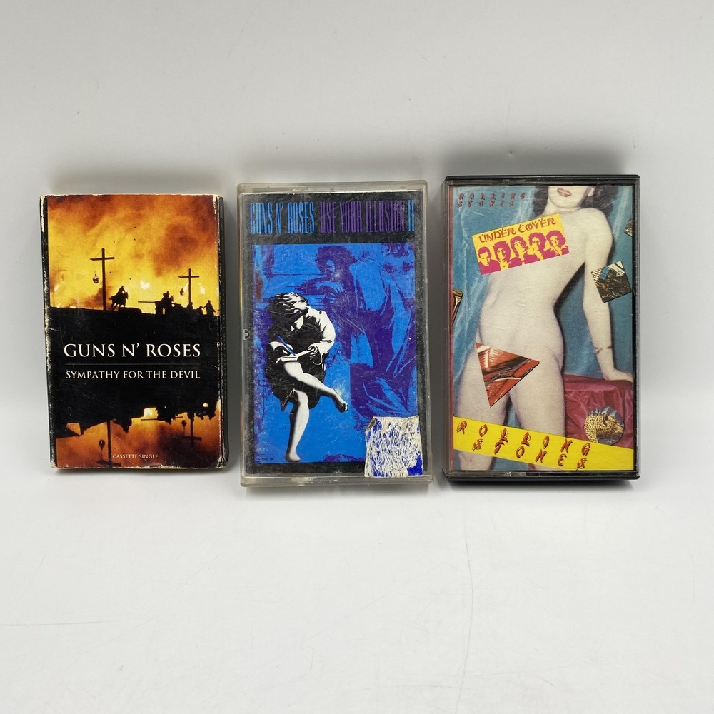 Cassette Lot 3 Guns N' Roses Use Your Illusion II Sympathy‎ for the Devil Stones